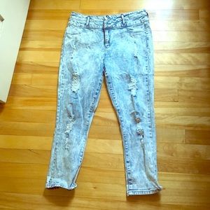 Refuge Acid Wash High Waist Skinny Jeans